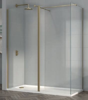 TAILORED T18 800mm BRUSHED BRASS WETROOM PANEL, 7031 TAILORED T18 800mm BRUSHED BRASS WETROOM PANEL, 7031